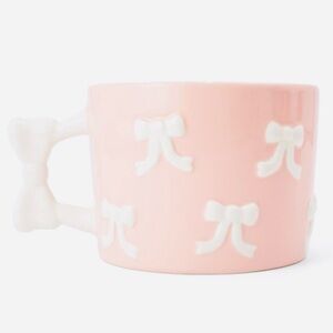 Target Bullseye Playground Valentine’s Day Pink Ceramic Mug with White Bows
